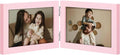 decorUhome Double 6x4 Picture Frame Horizontal, Engineered Wood Bifold Photo Frame with Plexiglass for Tabletop Display, 6x4, Pink