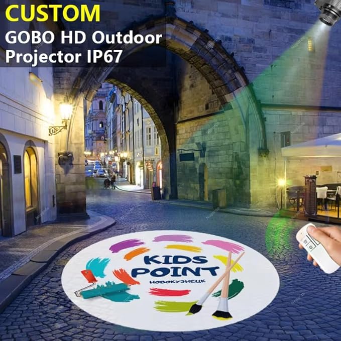 GOBO Projector Custom Logo Projector Lights for Store Business or Outdoor Wall Street Waterproof Ip67 HD Led for Shop Advertising and Wedding (35W)