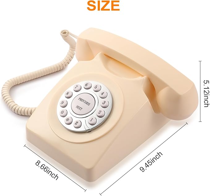 Guest Book Audio Wedding Phone,Record Voice Messages,Retro Guest Book for Wedding or Birthday Party Message Voicemail,Save The Blessings of Your Relatives and Friends（Beige）