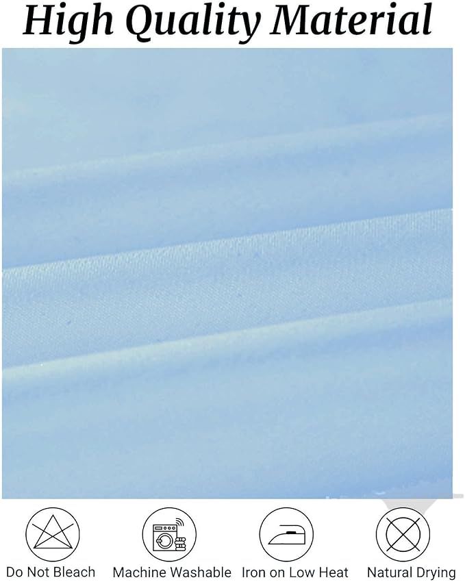 Fokitut 6 Pack Round Tablecloth, 120 Inch, Stain Resistant and Wrinkle Polyester Table Cloth, Fabric Table Cover for Kitchen Dining, Wedding, Party, Holiday Dinner-Blue Mist