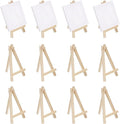 MECCANIXITY Mini Wood Display Easels, 5.9"x3.1"A-Frame Painting Tabletop Easels Holder Stand for Artists Beginners Displaying Small Canvases Art Photos Business Cards(Pack of 12, Wood Color)