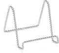 TRIPAR Decorative Twisted Wire Stand, Chrome Display (3 Inch Depth) Tabletop Easel Sleek & Modern Look - Perfect for Books, Plates, Photos & More