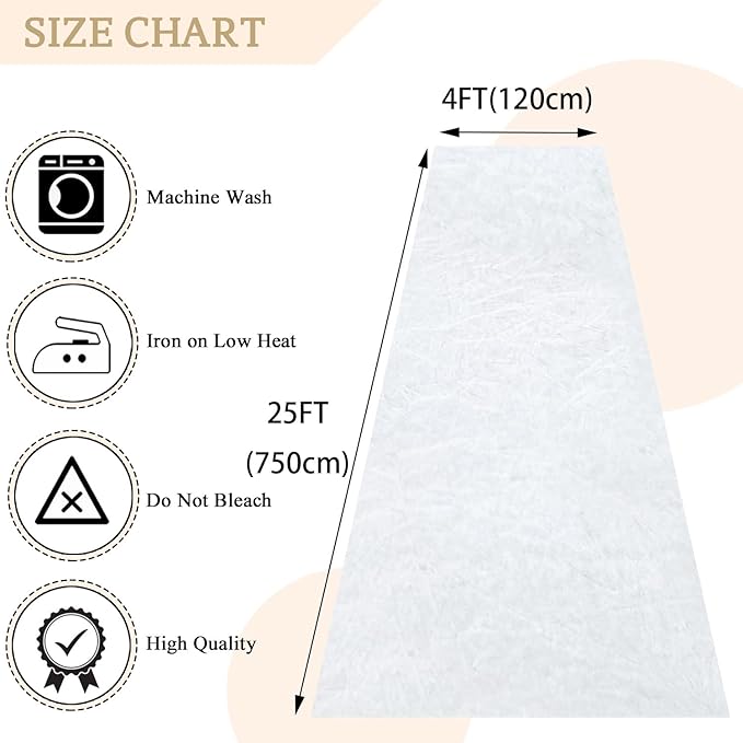 MODFUNS White Aisle Runner for Wedding Ceremony 4FTx25FT Velvet Fabric Runway Rug Wedding Runner Aisle Indoor Outdoor Carpet for Party Runners Carpet with Carpet Tapes Birthday Anniversary Runners
