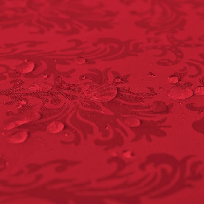 Christmas Red Jacquard Square Napkin, Damask Wrinkle Resistant Soft Polyester Napkins, Fabric Cloth Dinner Napkins for Wedding, Winter, Holiday, Xmas, Parties, Set of 4 (Red, 20X20 Napkin)