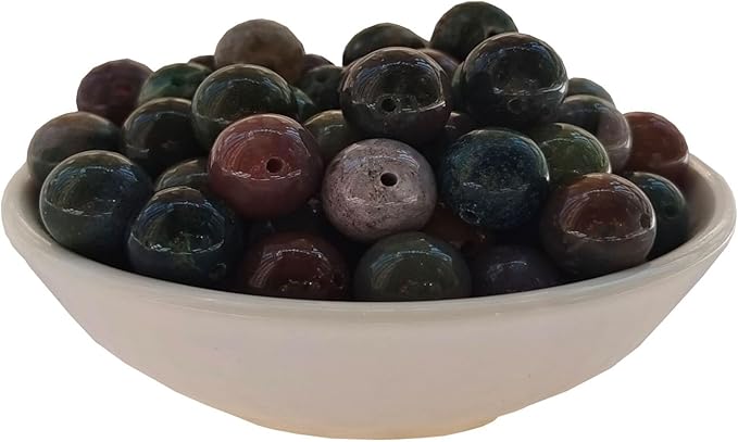 Stone Beads 6mm 140pcs Indian Agate Beads Round Loose Gemstones Beads for Bracelet Necklace Jewelry Making (6mm, 60607 Indian Agate)