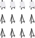 MECCANIXITY Mini Plastic Display Easels, 6.3"x3.4"A-Frame Plastic Painting Tabletop Easels Holder Stand for Photos Cards Artists Beginners Displaying Small Canvases Art(Pack of 12, Black)