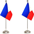 Philippines Filipino Deluxe Desk Flag Set Small Mini Miniature Philippines Filipino Table Desktop Flags,Festival Events Celebration,Office Decoration-2 Pack