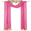 Socomi Wedding Arch Draping Fabric 29" x 20Ft 2 Panels Fuchsia Sheer Outdoor Curtain Drapes Extra Long for Bridal Baby Shower Ceremony Birthday Party Decor