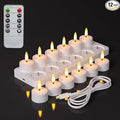Rechargeable Flameless Tea Lights Candles with Charging Station, LED Tea Lights Candles with Remote Control Timer for Wedding, Christmas, Halloween, Anniversary, Home Decor, 12-Pack
