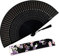 Amajiji Charming Elegant Modern Woman Handmade Bamboo Silk 8.27" (21cm) Folding Pocket Purse Hand Fan (CZT-07)