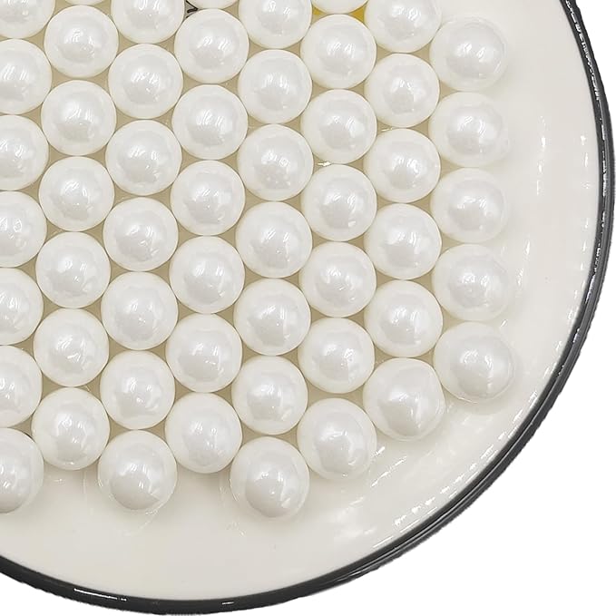 Edible White Pearl Sugar Sprinkles 3.53 oz, 14mm Candy Pearls Ideal for Baking, Cake and Cupcake Toppers, Cookie Decoration, Ice Cream Topping, Wedding Shower Valentines Halloween Christmas
