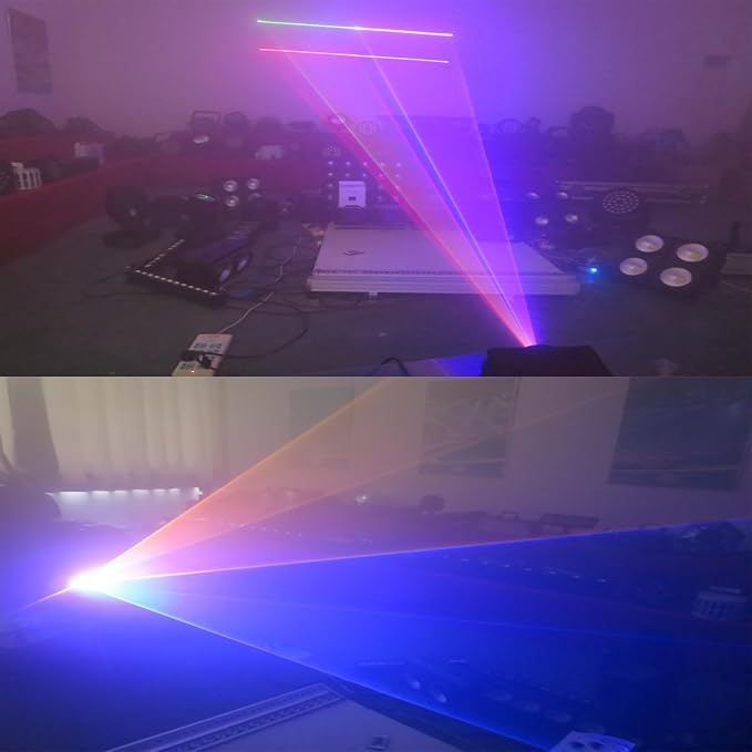 JUNMAN 1W RGB Full Color Animation Beam Stage Light DJ Disco Effect Lights for Party Wedding Event Lighting Show