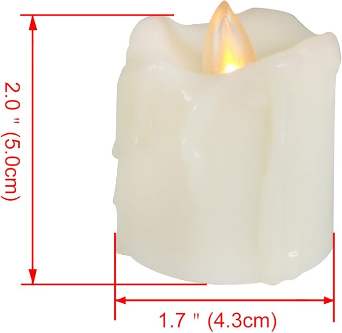 CANDLE CHOICE Battery Operated Flameless Votive Candles with Timer Flickering Fake Electric LED Tea Lights Set Wedding Party Holiday Decorations Table Centerpiece Long Lasting Batteries Included 6 PCS