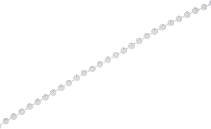 Mandala Crafts 4mm Faux White Pearl Beads Roll - 44 Yards Strand of Fake Pearls Chain Garlands Spool String for Christmas Tree, Wedding, Party, Vases, DIY Decoration