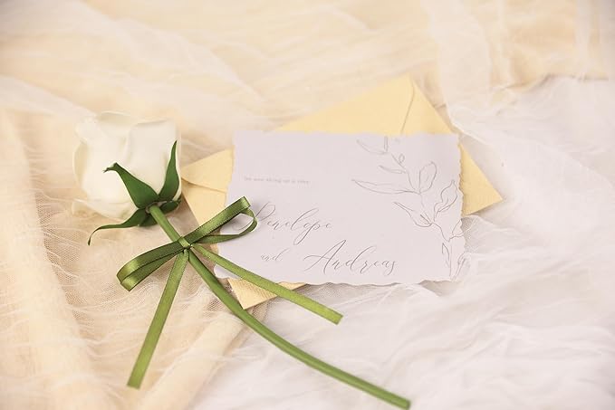 Olive Green Satin Ribbon 1/4 inch X Continuous 50 Yards, Single Face Polyester Ribbon Perfect for Gift Wrapping, Flower Bouquet, Wedding Decor, Crafts, Bow Making, Sewing and More