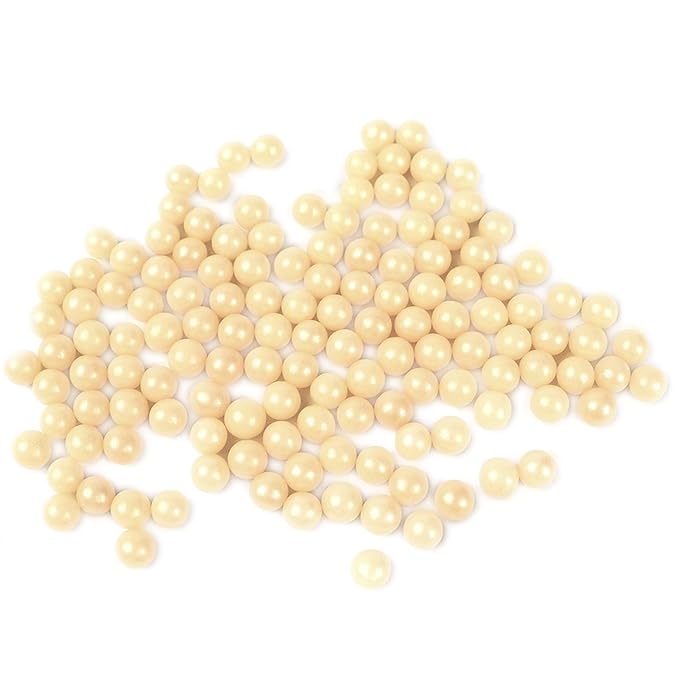 O'Creme Ivory Edible Sugar Pearls Cake Decorating Supplies for Bakers: Cookie, Cupcake & Icing Toppings, Beads Sprinkles For Baking, Certified, Candy Sugar Ball Accents (8mm, 16 Oz)