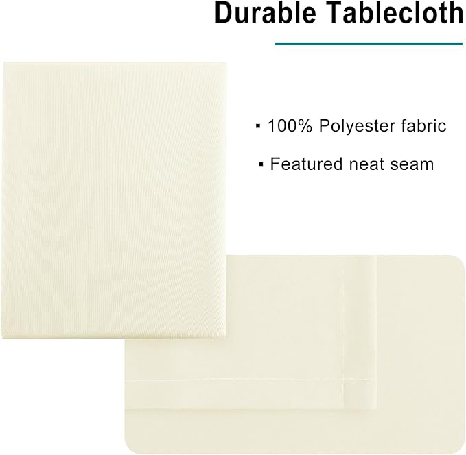 Hiasan Champagne Tablecloth for Rectangle Tables - Waterproof Washable Polyester Fabric Table Cloth for Buffect Dining Birthday Party, 54 x 108 Inch