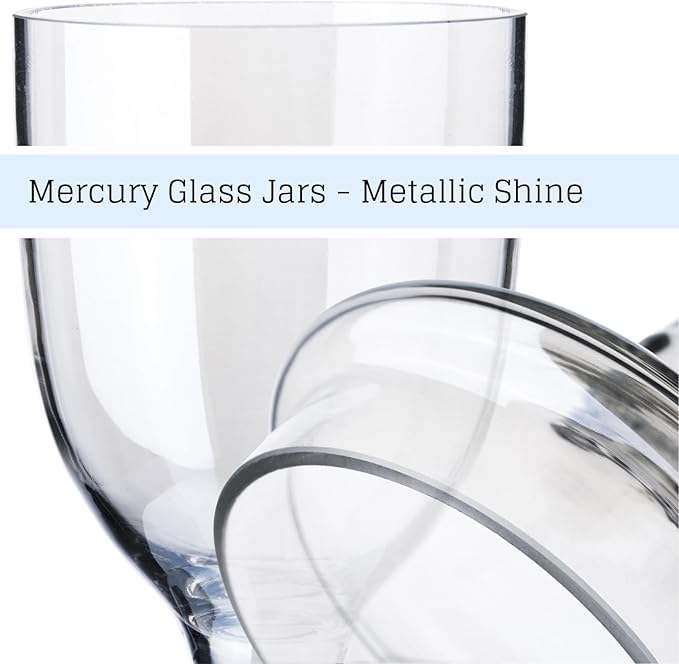 Set of 3 Apothecary Jar with lids, Glass Candy Container Set, Decorative Jars for Weddings & Party, Elegant Storage Candy Canister, Iridescent (H: 9", 12.5", 14"; 20 FL.OZ, 23 FL.OZ and 28 FL.OZ)