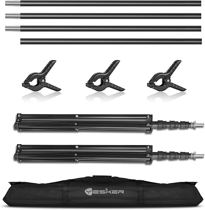 Yesker 8.5X10ft Background Stand Backdrop Support System Kit Photo Video Studio Adjustable Backdrop Stand for Photoshoot Photography Parties Wedding with Carrying Bag