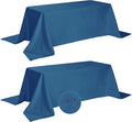 Fokitut 2 Pack Waterproof Rectangle Tablecloth, 90x156 Inch,Stain Resistant and Wrinkle Polyester Table Cloth, Fabric Table Cover for Kitchen Dining, Wedding, Party, Holiday Dinner-Mediterranean Blue
