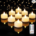 Amagic 12 Pack Remote Candles, Tea Lights with Timer, 400+Hours Flickering Flameless Battery Operated LED TeaLights Candles with Remote for Table Centerpieces, Home Decor, Wedding, Party (White)