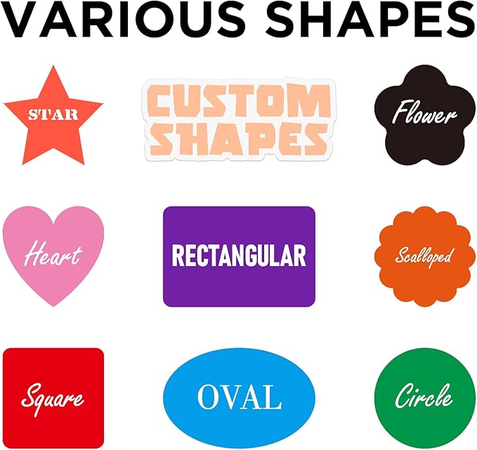 Custom Stickers Personalized Labels - Customized Stickers with Any Design Image Logo Text,Custom Stickers for Business Logo,Custom Thank You Label Stickers,100 Labels (Scalloped,5.5"x5.5")