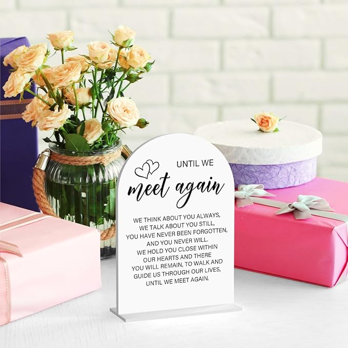 Acrylic Wedding Sign Wedding Signs for Ceremony Until We Meet Again Sign for Wedding Modern Calligraphy Arch Acrylic Table Top Sign for Wedding Reception and Event Party Table(white）