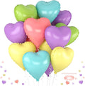 12 Pcs Heart Balloons, 18 inch Pastel Heart Shaped Balloons, Big Helium Balloon, Macaron Love Foil Balloon for Wedding Baby Shower Anniversary Backdrop Valentine Party Decoration