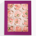 12 Cupcake Containers 10-Packs Deep Purple Cupcake Box Cupcakes Carrier, 12 Cupcake Boxes with Window 13"x10"x3.5"（Auto-pop up）