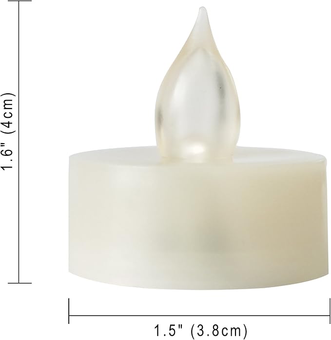 12 Battery Operated Flameless LED Tea Lights with Timer Realistic Flickering Electric Tealight Votive Candles Set Bulk Baptism Wedding Party Decoration Kitchen Home Decor Centerpieces Batteries Incl.
