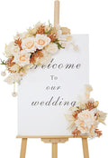 Pack of 2 Faux Flowers,Wedding Arch Flowers,Wisteria Hanging Flowers,Flower Garland Be Suited to Aisle Decorations for Wedding Ceremony(New Champagne)