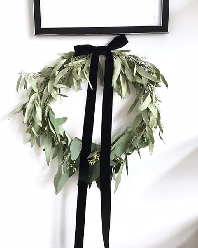 Black Velvet Ribbon 5/8'' 25 Yards for Christmas Tree, Gift Wrapping, Flower Bouquet, Wreath Decorations, Bow Making