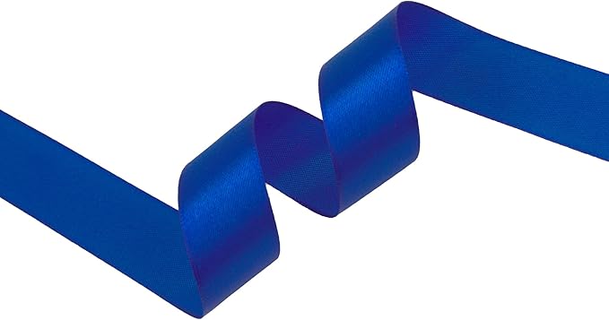 Dark Royal Blue Satin Ribbon 1 inch X Continuous 25 Yards, Single Face Polyester Ribbon Perfect for Gift Wrapping, Flower Bouquet, Wedding Decor, Crafts, Bow Making, Sewing and More