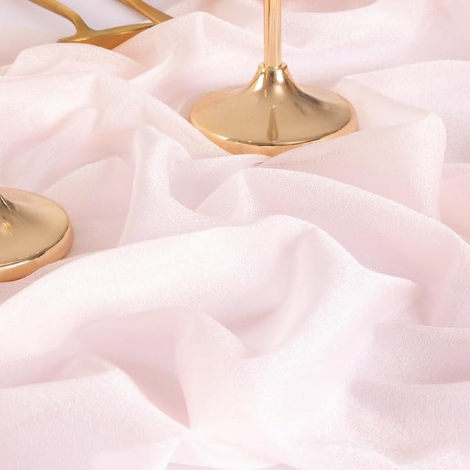 MLMW Wedding Arch Draping Fabric 4 Panels 29" x 20Ft Easter Pink Sheer Wedding Arch Backdrop Drapes Outdoor Curtain for Ceremony Party Background Ceiling Decor