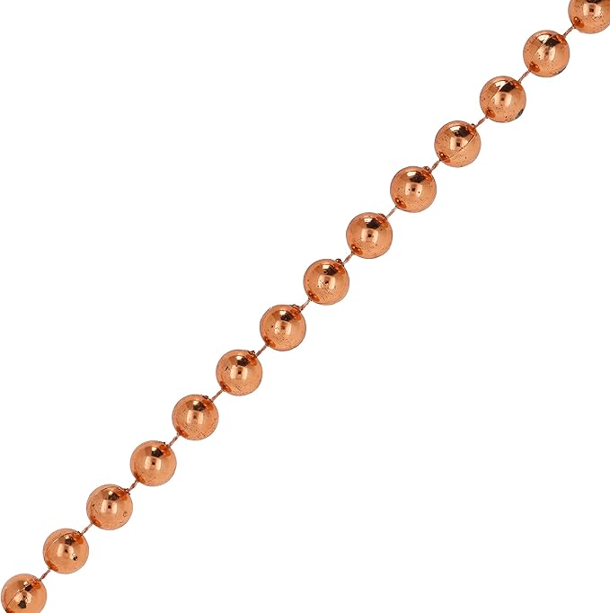 Mandala Crafts 10mm Faux Copper Pearl Beads Roll - 11 Yards Strand of Fake Pearls Chain Garlands Spool String for Christmas Tree, Wedding, Party, Vases, DIY Decoration