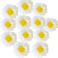 12pcs 8in 10in White Yellow Paper Flowers Tissue Flowers Pom Paper Pom Poms Hanging Paper Flowers Wall Backdrop Wedding Party Flower Decorations DIY Art Craft Blooms for Birthday Baby Shower Decor