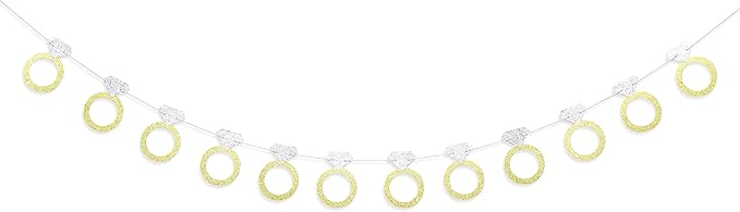 Bachelorette Party Banner - Glitter Gold and Silver Diamond Ring Banner, Engagement Party Decorations, Bride to Be Decorations, Bridal Shower Decorations