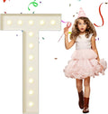 EUFONY Marquee Letters 4 Feet Tall, 4 FT Marquee Light Up Letters, Giant Light Up Letters 4FT for Birthday Party Baby Shower Gender Reveal Graduation Prom Decorations, Letter T with LED Lights DIY Kit