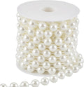 12mm Pearl Beads String, Ivory Pearls for Crafting Imitation Decorative Beads Garland 5.5 Yds, Wedding Party Valentine Christmas Tree Decorations