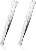 2 Pcs Stamp Collecting Supplies, Hot Stamp Tool Tweezers for Crafting, Stainless Steel Flat Wide Sticker Tweezers for Journaling Scrapbooking Stamping Supplies Model Building, Jewelry Craft