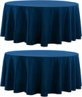 Round Tablecloth 120 Inch Tablecloth 2 Pack Navy Blue Table Cloths Washable Decorative Linen Polyester TableClothes Cover for Dining Table Banquets Buffet Parties and Wedding