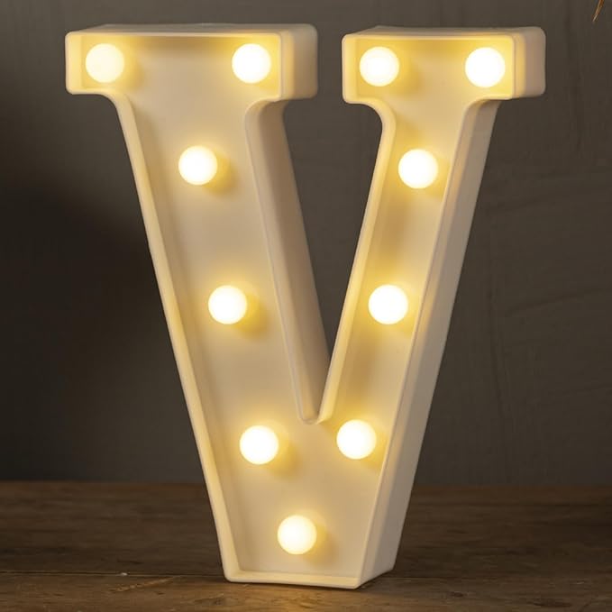 HXWEIYE LED Marquee Letters Lights Sign - 26 Alphabet & Number 0-9 Warm White Led Letters for Bar Party Birthday Home Wedding Decor