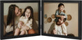 decorUhome Double 10x8 Picture Frame Vertical, Engineered Wood Bifold Photo Frame with Plexiglass for Tabletop Display, 10x8, Black