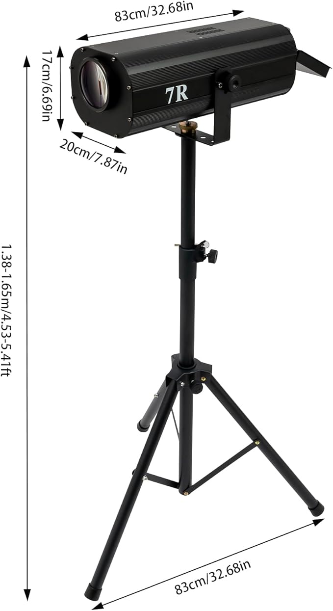 Follow Spotlight for Stage, 230W LED Spot Light DJ Lighting with Control Panel & Adjustable Stand, Spotlight Disco Ball Light for Party Theater Wedding Show, 5 Colors, 164.04ft