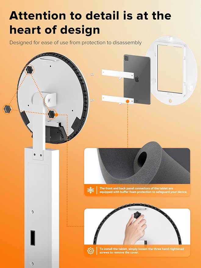 Portable Photo Booth, Photo Booth Machine Compatible with i Pad, Photo Booth Stand Shell Provide CyraTok Software Photobooth, Customized Logo,Flight Case, Ideal for Weddings, Parties & Business Use