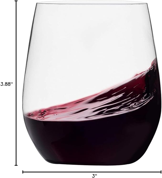 Munfix Plastic Stemless Wine Glasses 48 Pack, Disposable 12 Oz Clear Plastic Wine Cups Shatterproof Recyclable and BPA-Free