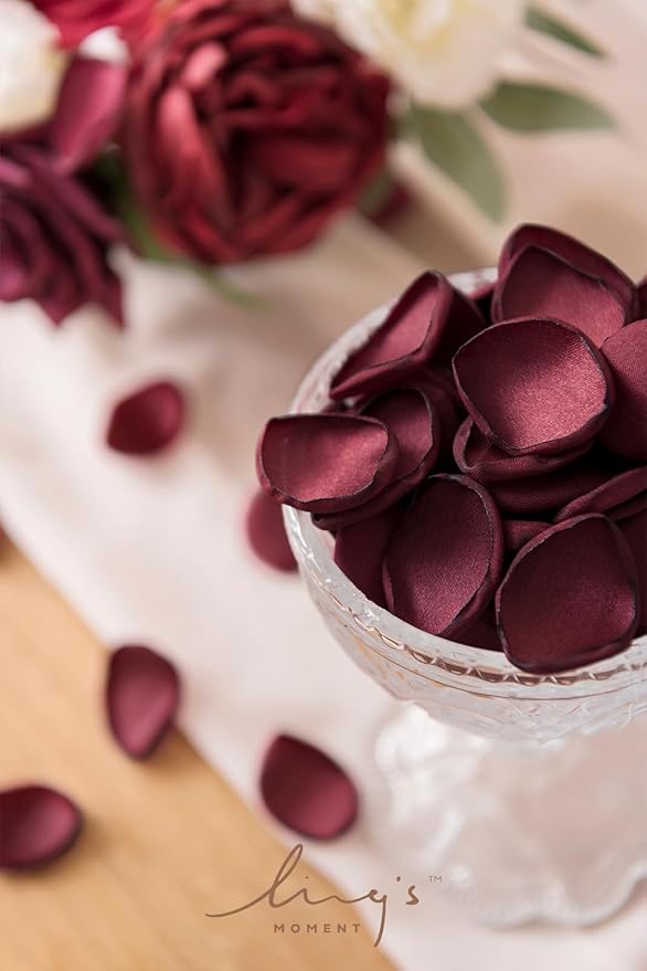 Ling's Moment Rose Petals, Silk Flower Petals for Wedding/Aisle/Flower Girl Baskets/Table Centerpiece Décor,etc.Red Clay 200pcs