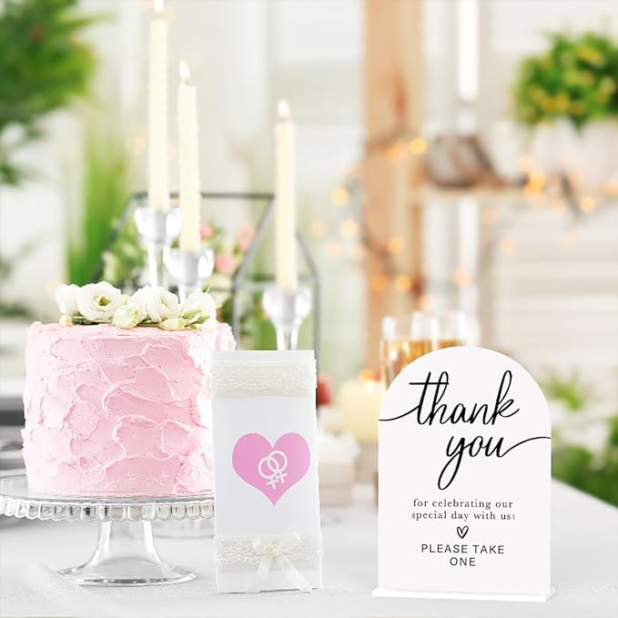 Acrylic Wedding Sign Thank You Sign for Wedding Wedding Signs for Ceremony Modern Calligraphy Arch Acrylic Table Top Sign for Wedding Reception and Event Party Table(white）