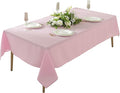 Craft And Party Pink Rectangle Tablecloth, 60 x 84 Inch, Washable Polyester Fabric for Home, Party, Wedding or Restaurant Use