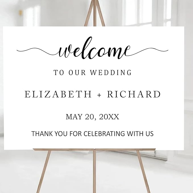 Personalized Wedding Welcome Sign Template, Editable Printable Minimalist Design, Modern Ceremony Sign
